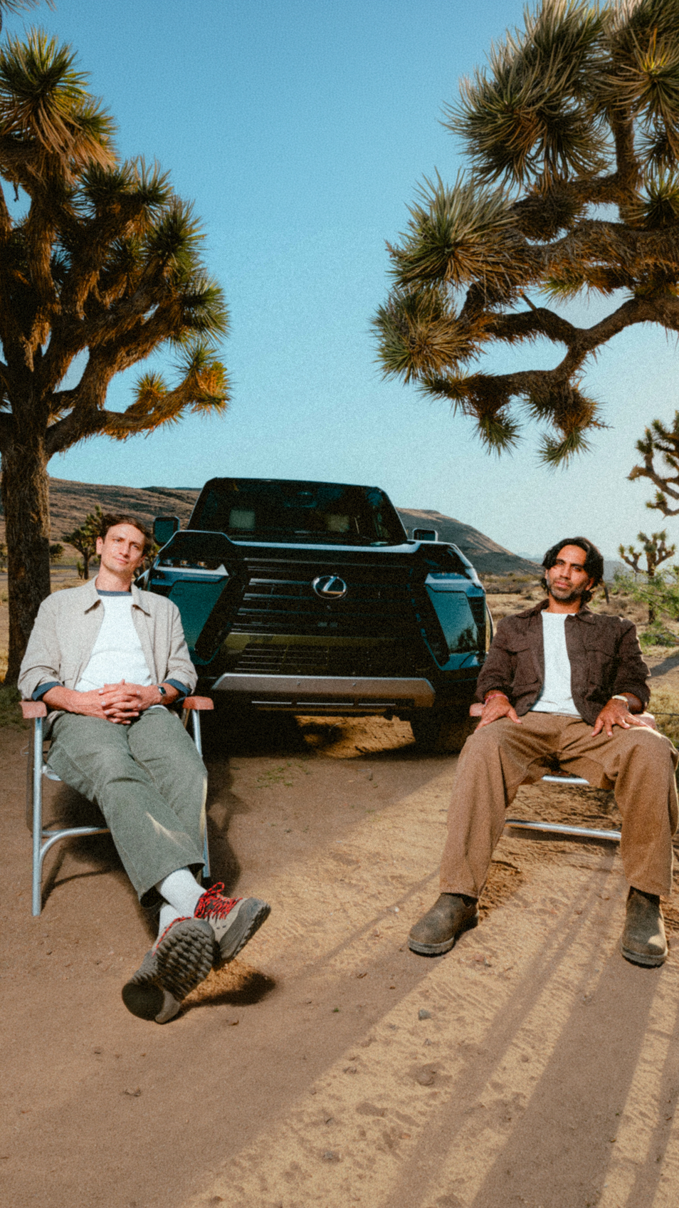 Colin and Samir in the desert