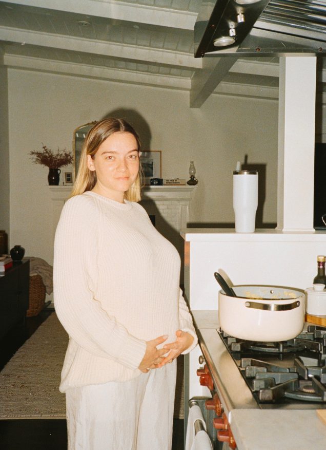 Colin’s wife, newly pregnant, at home a month before the fires