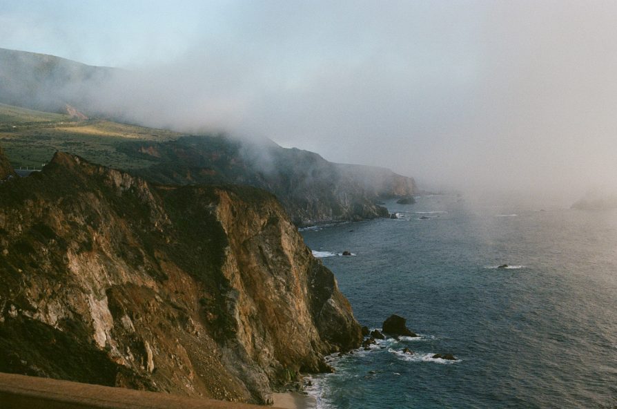 Fog rolling over the Big Sur cliffs